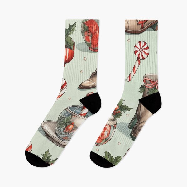 Item preview, Candy Canes and Santa Claus Shoes for Christmas designed and sold by Bokabo.