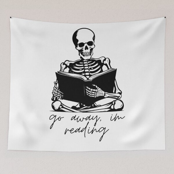 Item preview, Skeleton Go Away I'm Reading designed and sold by anaraee.