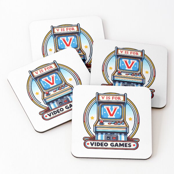 Item preview, Retro Arcade Glory - 'V' for Video Games designed and sold by NovaGenArt.