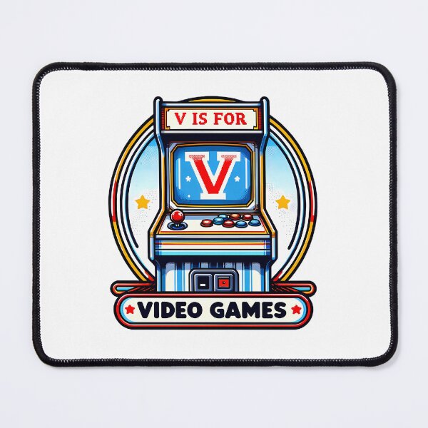 Item preview, Retro Arcade Glory - 'V' for Video Games designed and sold by NovaGenArt.