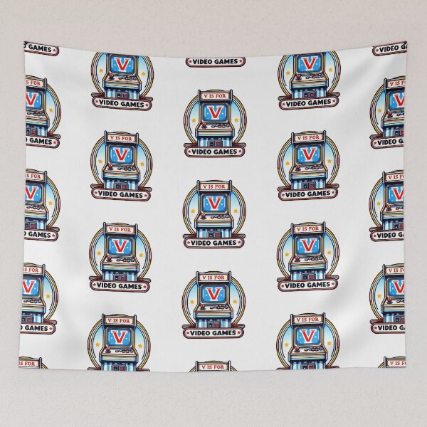 Item preview, Retro Arcade Glory - 'V' for Video Games designed and sold by NovaGenArt.
