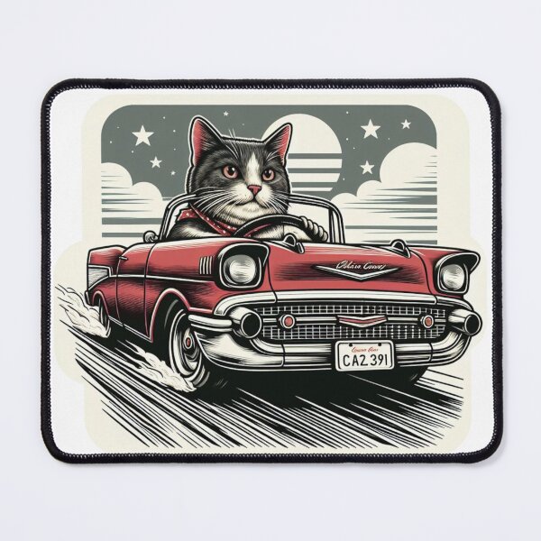 Item preview, Cat is Driving Classic Car designed and sold by Gulyabani.