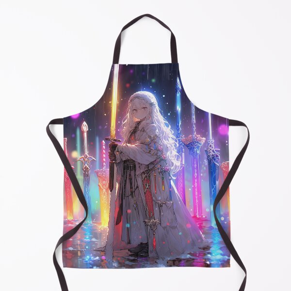 Item preview, Fantasy Rainbow Glowing Swords Anime Girl designed and sold by bubblegoth.