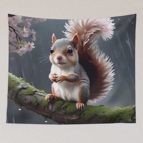 Item preview, Cute Squirrel In The Rain designed and sold by TheArtOfPat.