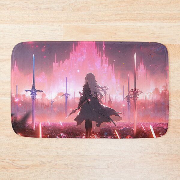 Item preview, Fantasy Crimson Twilight Glowing Swords Anime Girl designed and sold by bubblegoth.