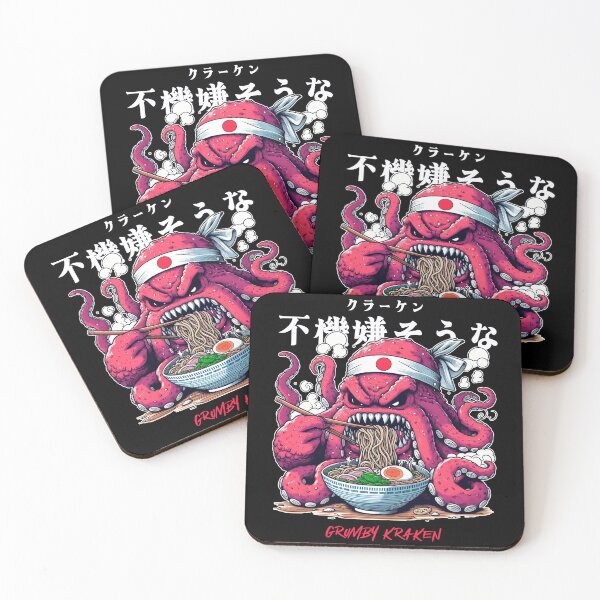 Item preview, Grumpy Kraken Eating Ramen designed and sold by UnrealQuake.