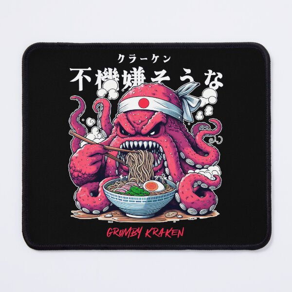 Item preview, Grumpy Kraken Eating Ramen designed and sold by UnrealQuake.