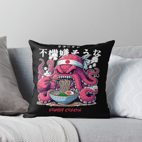 Item preview, Grumpy Kraken Eating Ramen designed and sold by UnrealQuake.