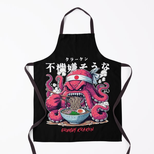 Item preview, Grumpy Kraken Eating Ramen designed and sold by UnrealQuake.
