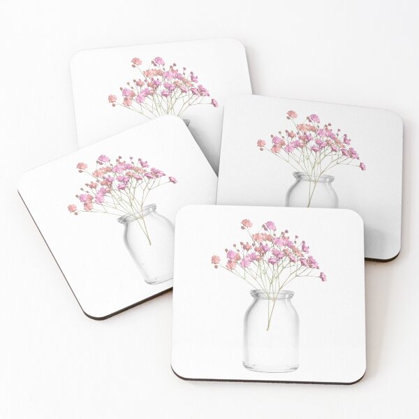 Artikelvorschau, Minimalistische Blumenvase mit rosa Blumen entworfen und verkauft von Ambreen09.