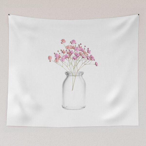 Artikelvorschau, Minimalistische Blumenvase mit rosa Blumen entworfen und verkauft von Ambreen09.