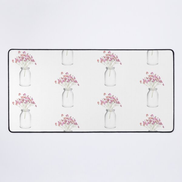 Item preview, Minimalist flower vase with pink flowers designed and sold by Ambreen09.