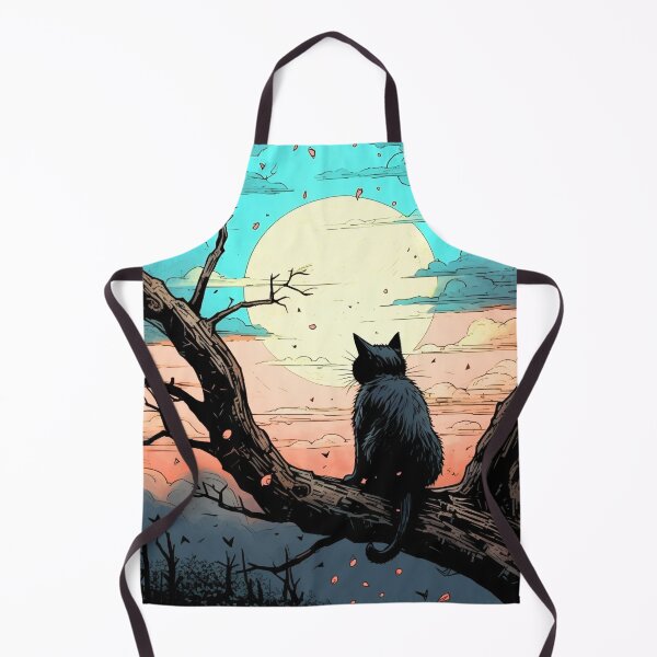 Item preview, Black Cat Watching the Sunset on a Branch designed and sold by HausKatz.