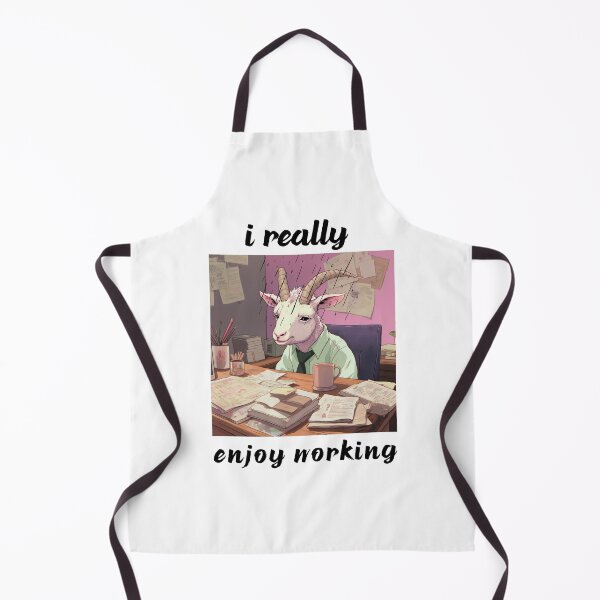 Item preview, funny goat sitting at work enjoy working designed and sold by MilkyBerryShop.