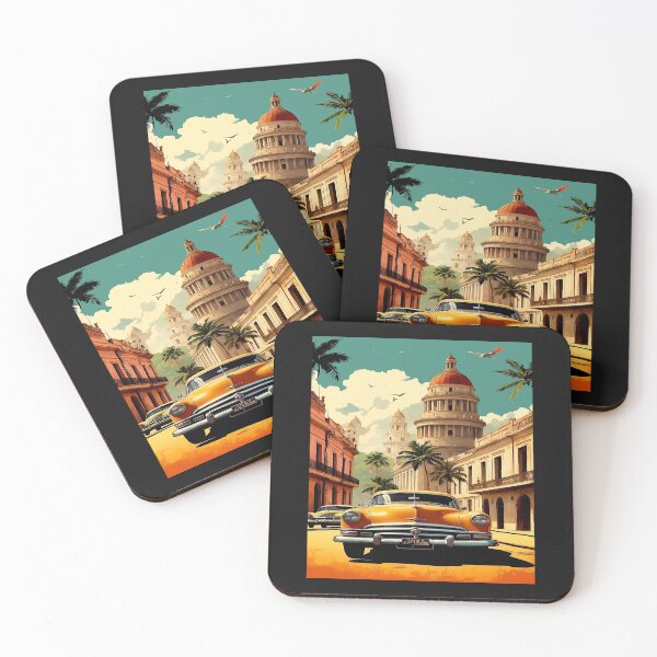Item preview, Cuban vintage travel poster,classic car designed and sold by erozzz.