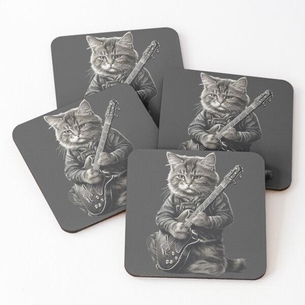 Item preview, Cat Playing The Electric Guitar vintage-Music Is The Answer designed and sold by Chonguissa Fashion.