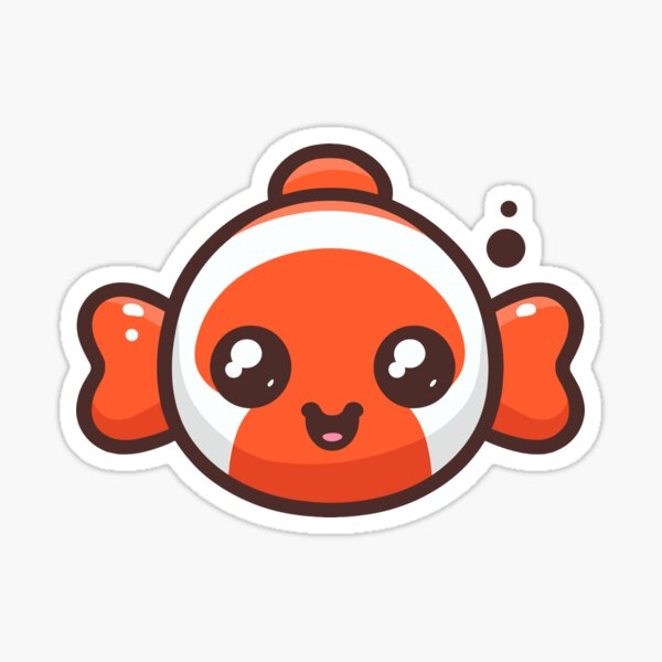 Item preview, Cute Vectoral Clownfish Face designed and sold by ArtfulWeave.