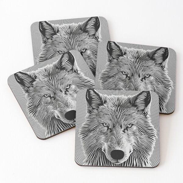 Artikelvorschau, Optischer Kunstillusionsdruck eines Wolfes entworfen und verkauft von dcrc.