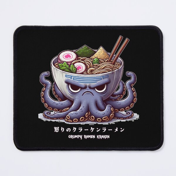 Item preview, Grumpy Kraken Eating Ramen designed and sold by UnrealQuake.
