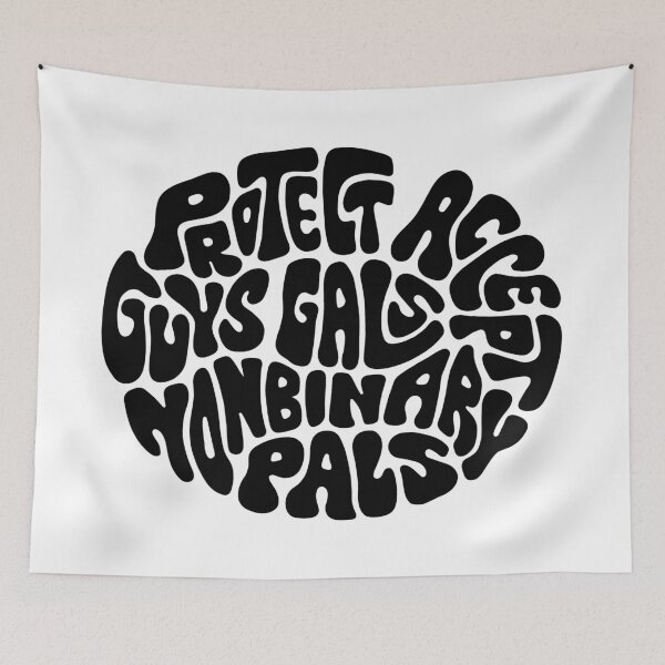 Item preview, Protect Accept Guys Gals Nonbinary Pals Word Art designed and sold by Unhinged Heather.