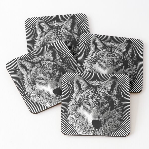 Artikelvorschau, Optischer Kunstillusionsdruck eines Wolfes entworfen und verkauft von dcrc.