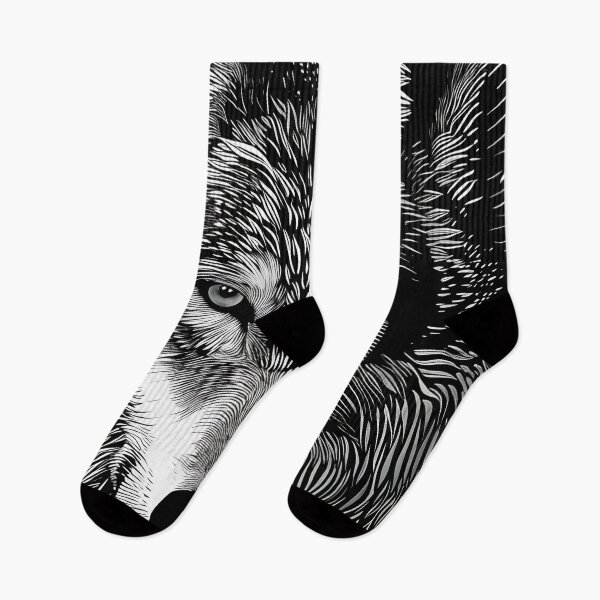 Item preview, Optical art illusion print of a wolf designed and sold by dcrc.