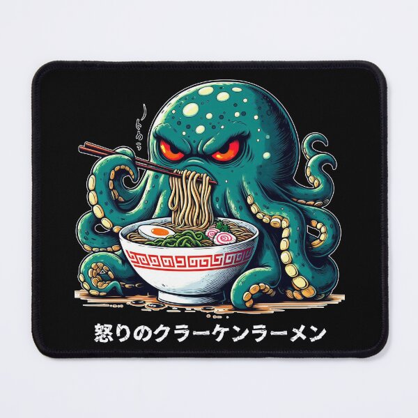 Item preview, Grumpy Kraken Eating Ramen designed and sold by UnrealQuake.