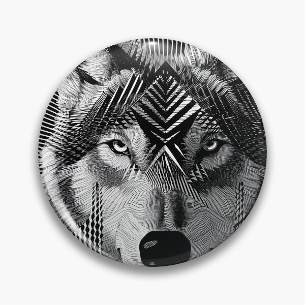 Artikelvorschau, optischer Kunstillusionsdruck eines Wolfes entworfen und verkauft von dcrc.