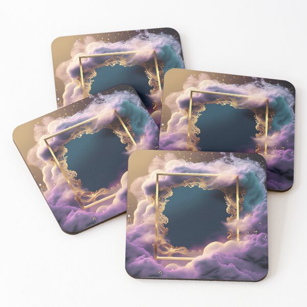 Item preview, Celestial glittering purple clouds fantasy gold picture frame designed and sold by EdeniaArtStudio.