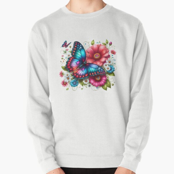 Item preview, colorful butterfly on beautiful flowers designed and sold by CreativeSparkzz.