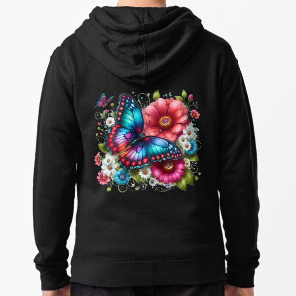 Item preview, colorful butterfly on beautiful flowers designed and sold by CreativeSparkzz.