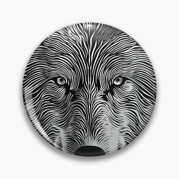 Artikelvorschau, Optischer Kunstillusionsdruck eines Wolfes entworfen und verkauft von dcrc.