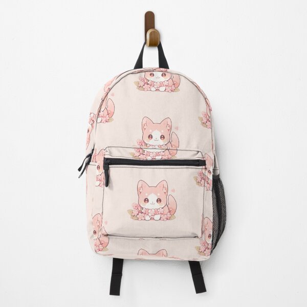 Item preview, Cute Kawaii Happy Pink Kitten Cat in Sakura Cherry Blossom designed and sold by CozyKawaiiArt.