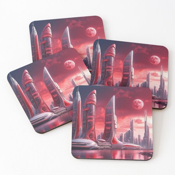 Item preview, futuristic photo of the future city of Chicago 3000 v2 designed and sold by Colorful-Worlds.