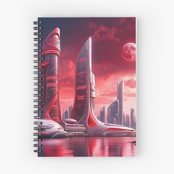Item preview, futuristic photo of the future city of Chicago 3000 v2 designed and sold by Colorful-Worlds.