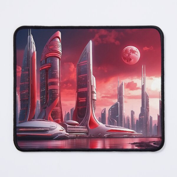 Item preview, futuristic photo of the future city of Chicago 3000 v2 designed and sold by Colorful-Worlds.