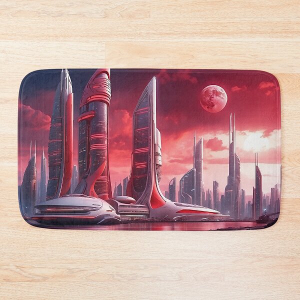 Item preview, futuristic photo of the future city of Chicago 3000 v2 designed and sold by Colorful-Worlds.
