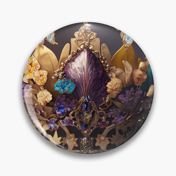 Item preview, Fantasy golden rainbow crown with flowers and butterflies designed and sold by EdeniaArtStudio.