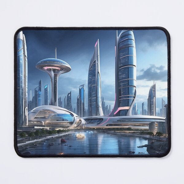 Item preview, futuristic photo of the future city of Chicago 3000 v3 designed and sold by Colorful-Worlds.