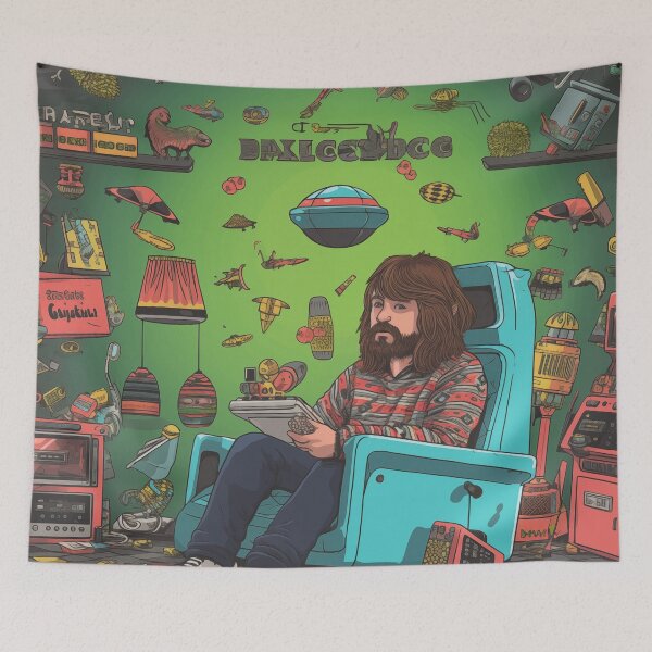 Item preview, Retro Galore: Arcade Dreams in Green designed and sold by Bokabo.