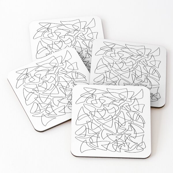 Item preview,  Abstract Overlapping Shapes, Drawing, Black on White designed and sold by velvetearth.