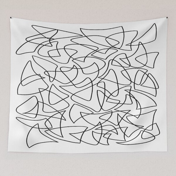 Item preview,  Abstract Overlapping Shapes, Drawing, Black on White designed and sold by velvetearth.