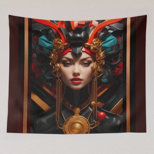 Item preview, Glamour Of The Empress Pop Surrealism Beautiful AI Concept Art Portrait by Xzendor7 designed and sold by Xzendor7 Digital Art Creations.