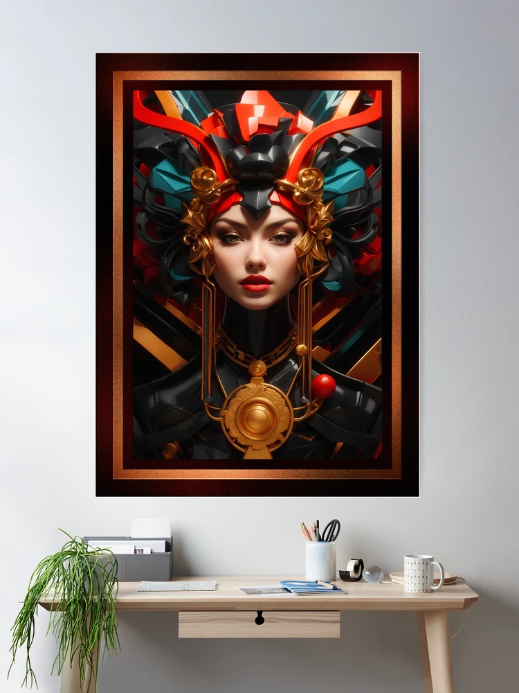Glamour Of The Empress Pop Surrealism Beautiful AI Concept Art Portrait by Xzendor7 Room Decor Poster Art Print Portrait