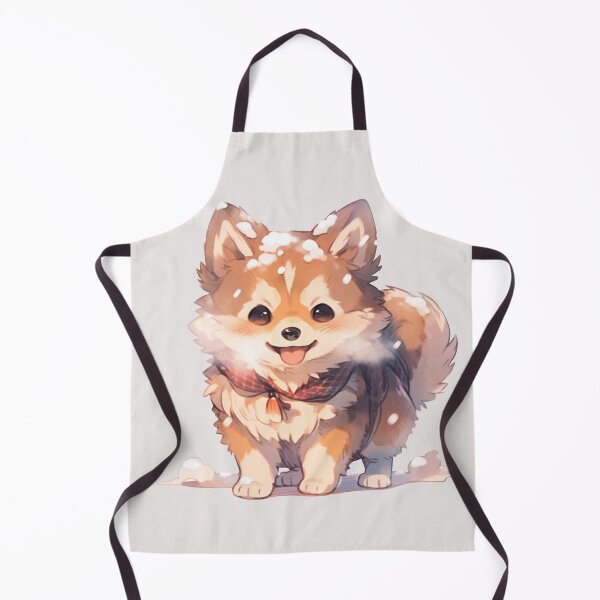 Item preview, Cute Kawaii Dog Happy Spitz Puppy Playing in the Snow designed and sold by CozyKawaiiArt.