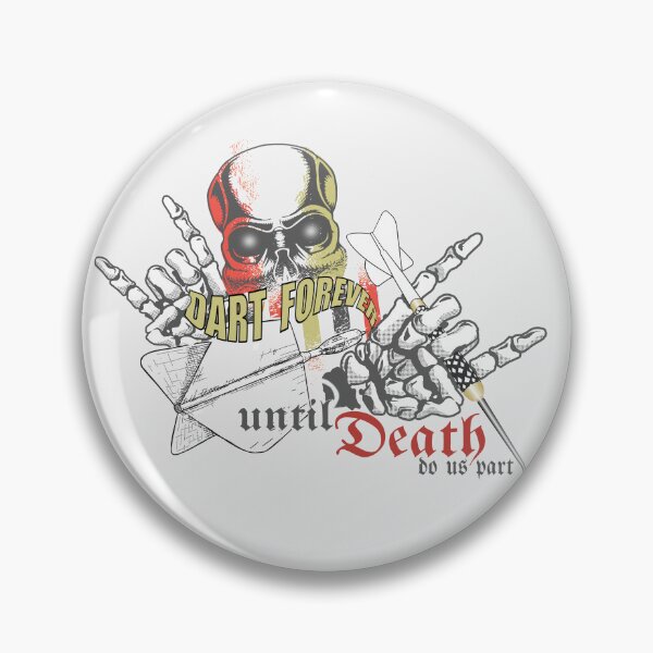 Item preview, Dart skull motif with saying: Dart forever, until death do us part, cool dart design for dart players with their own style. designed and sold by ChrUzDesigner.