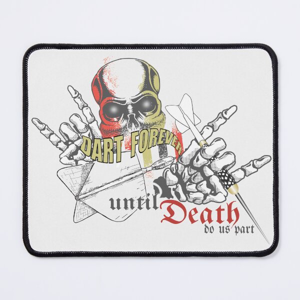 Item preview, Dart skull motif with saying: Dart forever, until death do us part, cool dart design for dart players with their own style. designed and sold by ChrUzDesigner.