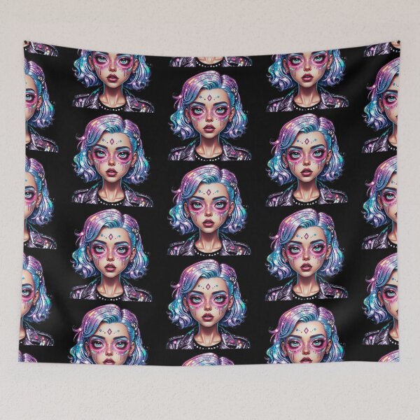 Item preview, Cosmic glitterpunk girl designed and sold by TechnoWhimsy.