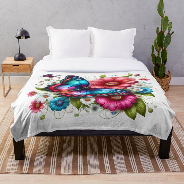 Artikelvorschau, farbenfroher Schmetterling auf schönen Blumen entworfen und verkauft von CreativeSparkzz.