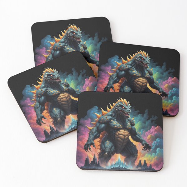Item preview, Kaiju on a colorful fantasy background. designed and sold by BajanTees.